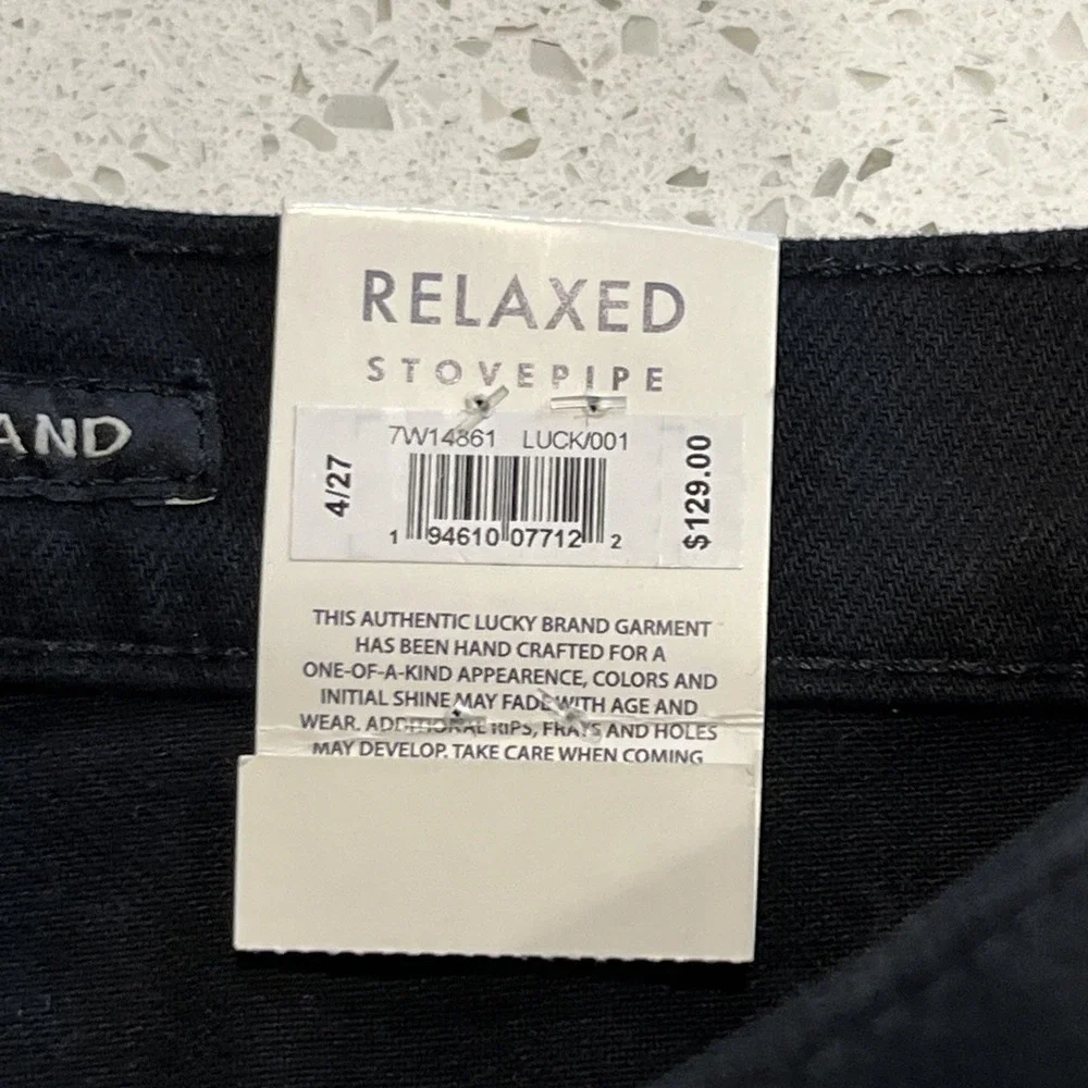 Lucky Brand Jeans Relaxed Stovepipe - Saturated Black Womens‎ 4/27 NWT